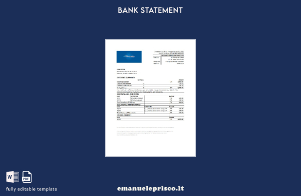 modello di estratto conto bancario Cabo Verde Banco Inter Atlântico in stile ver